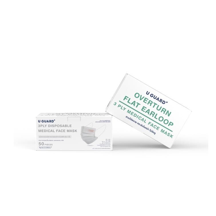 U-GUARD MASK หน้ากากอนามัย 3 ชั้น LV.1 OVERTURN FLAT EARLOOP ใส่สบายไม่เจ็บหู รูปที่ 8