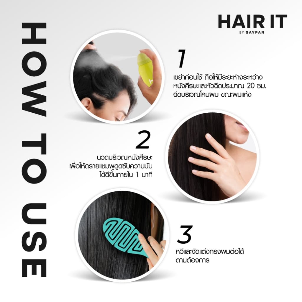 HAIR IT รีสทอร์แอนด์รีเฟรชคลีนดรายแชมพู 150ml แฮร์อิท #สเปรย์สระผมแห้ง รูปที่ 5