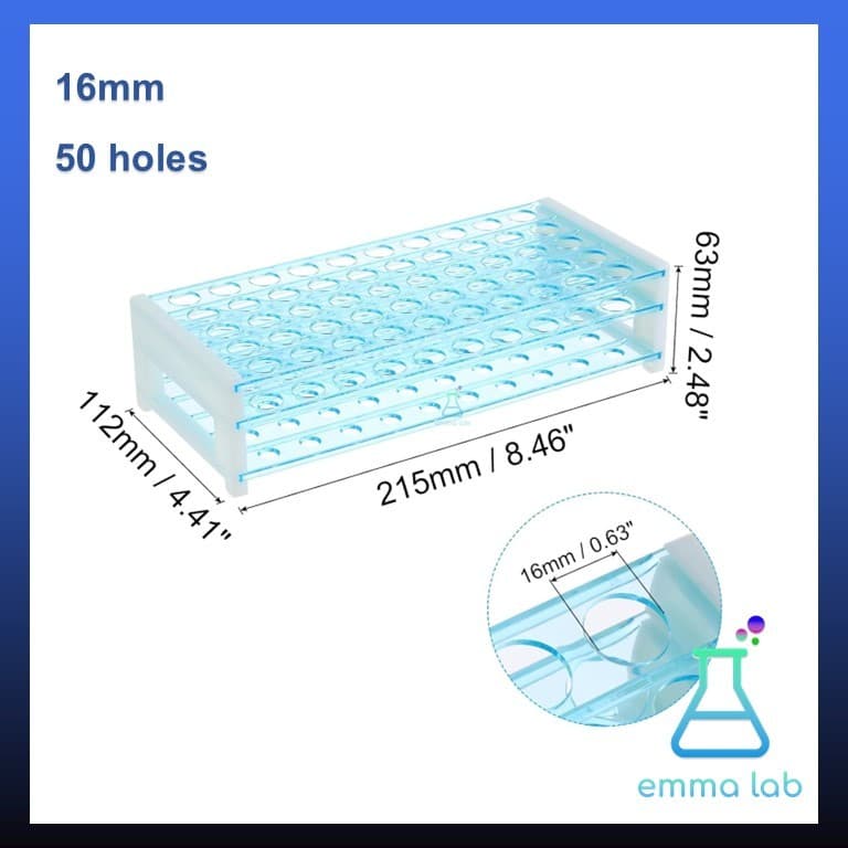 ที่วางหลอดทดลอง พลาสติก สำหรับใช้ในห้องปฏิบัติการ Blue Plastic Test Tube Rack รูปที่ 8