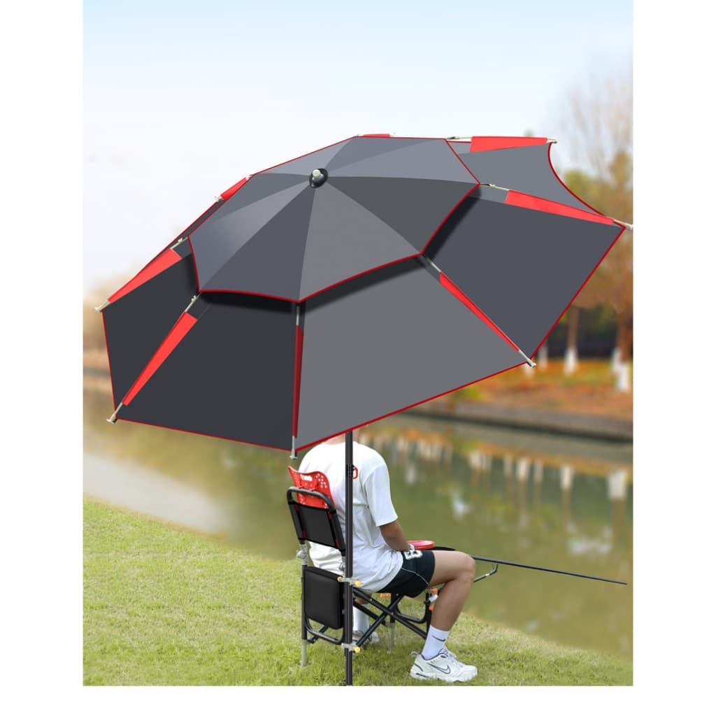 ร่มตกปลากลางแจ้ง ร่มสนาม ขนาดใหญ่และกันแดดกันน้ำ 2 ชั้นหนาขึ้น fishing umbrella golf umbrella มี 2 ขนาด 2.4,2.6 M รูปที่ 2