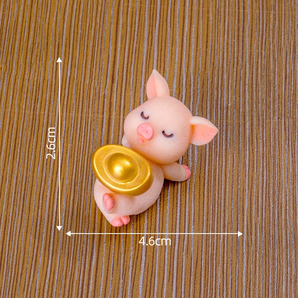 หมูมงคล มั่งคั่ง มั่งมี V.3 ตุ๊กตาแต่งสวน จัดสวนถาด โมเดล ตกแต่งบ้าน พร็อพถ่ายรูป รูปที่ 6