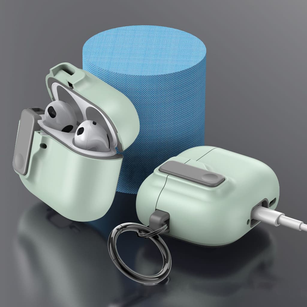 เคส สำหรับ Airpods 4 Pro3 และ pro2 ฝาล็อค 2ชั้น พร้อมห่วงคล้อง รูปที่ 2