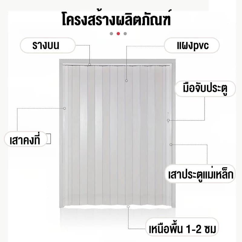 ฉากกั้นห้อง ฉากกั้นแอร์ PVC ประตูพับ เหมาะสำหรับห้องครัว ห้องนอน และห้องน้ำ ไร้ฟอร์มาลดีไฮด์ รูปที่ 9