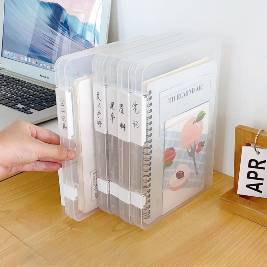 Fudonar กล่องเอกสารพลาสติก กล่องใส่เอกสาร กล่องเครื่องเขียน ง่ายต่อการพกพา รูปที่ 4