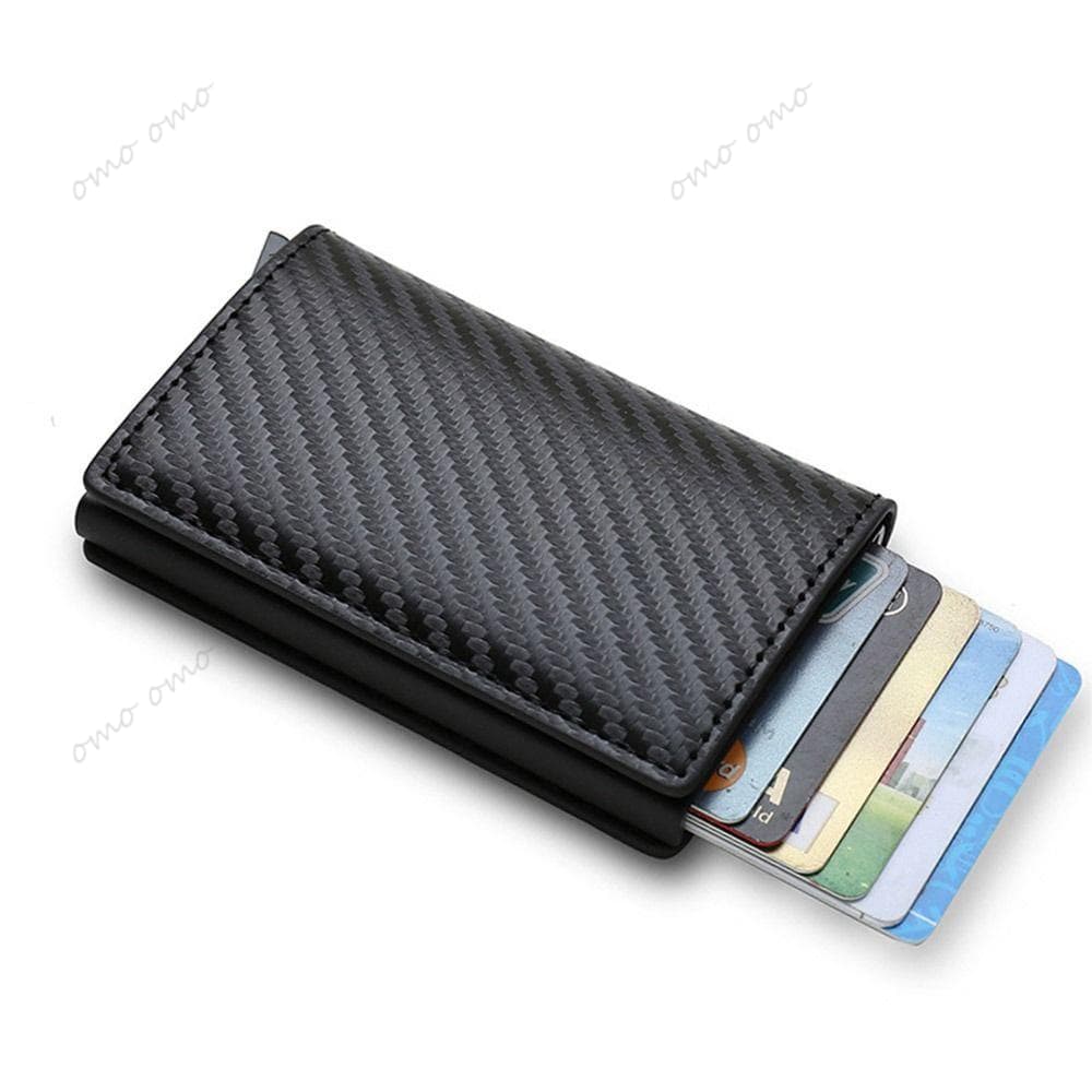 กระเป๋าสตางค์ RFID กระเป๋าสตางค์ หนังPU ใส่บัตรได้อัตโนมัติ สําหรับผู้ชาย แบบบาง ป้องกันขโมย ใส่บัตรได้ แบบสากล รูปที่ 9