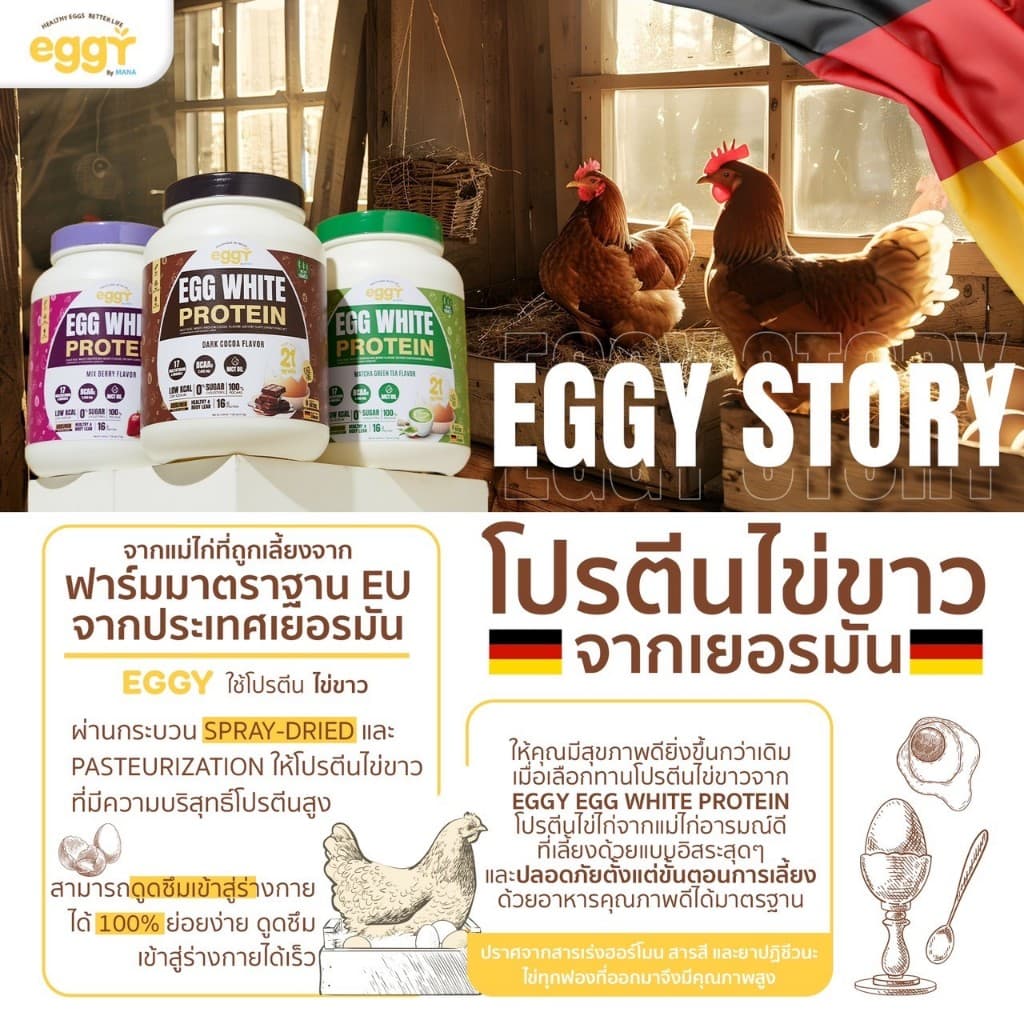 ของแท้ EGGY PROTEIN by MANA โปรตีนไข่ขาว สนยุกต์ ทานง่ายรสชาติดี ส่งตรงจากบริษัท รูปที่ 5