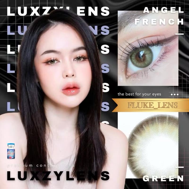 Luxzylens คอนแทคใส่สบาย Angel french blue , green ป้องกันแสง ผลิตที่เกาหลี เพิ่มประกายให้ดวงตาดูสวยคม รูปที่ 4