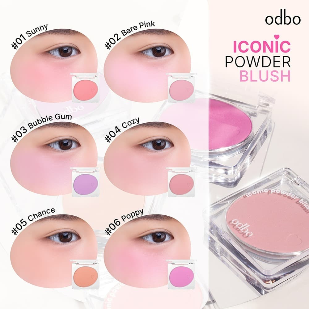 Odbo Iconic Powder Blush od1325 บลัชออน ไอโคนิค พาวเดอร์ บลัช รูปที่ 4