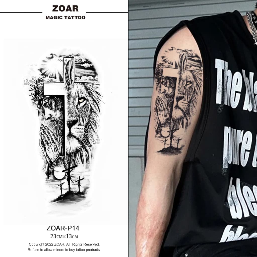 COD ส่งจากไทยแทททู ZOARL19 Magic tattoo สติ๊กเกอร์รอยสัก กันน้ำรอยสัก ลายสัก 15 วัน สีดำ รูปที่ 3