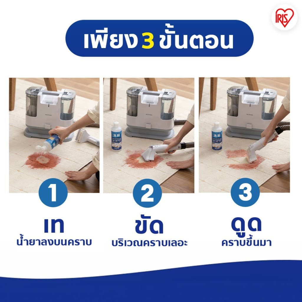 ใหม่!! IRIS OHYAMA ไอริส โอยามะ น้ำยาทำความสะอาดอเนกประสงค์ ใช้สำหรับเครื่องทำความสะอาดพรม RNS-300 RNS-P10 รูปที่ 3