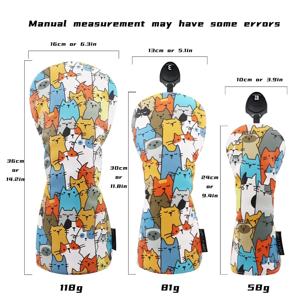 ปลอกหุ้มหัวไม้กอล์ฟ ลายแมวแฟนซี New Collection fancy cat cover วัสดุหนัง PU รูปที่ 2