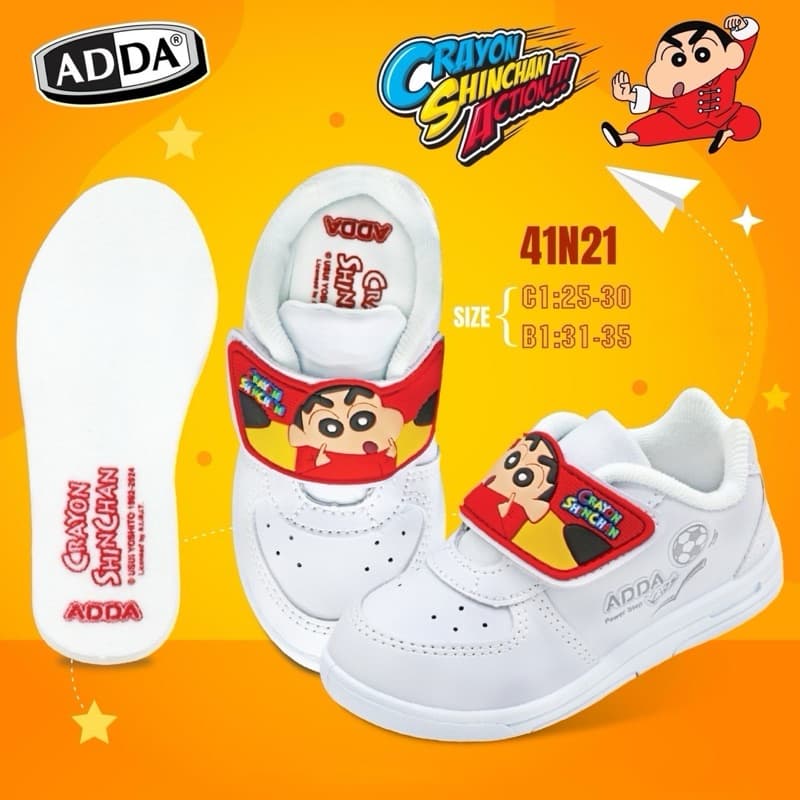 รองเท้านักเรียนadda เด็กผู้ชาย คัชชูหนังดำ/ผ้าใบวอมขาว ลาย เบ็นเท็น/ชินจัง ไซร์25-35มีใบเสร็จให้ รูปที่ 7