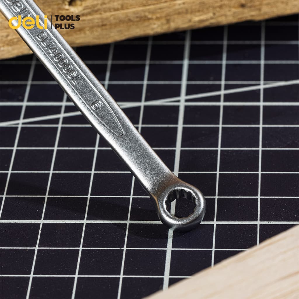 Deli ประแจปากตาย ประแจแหวนข้าง ประแจขนาด 6 - 20mm คันน็อต คลายสกรู อุปกรณ์ช่าง Combination Spanner รูปที่ 3