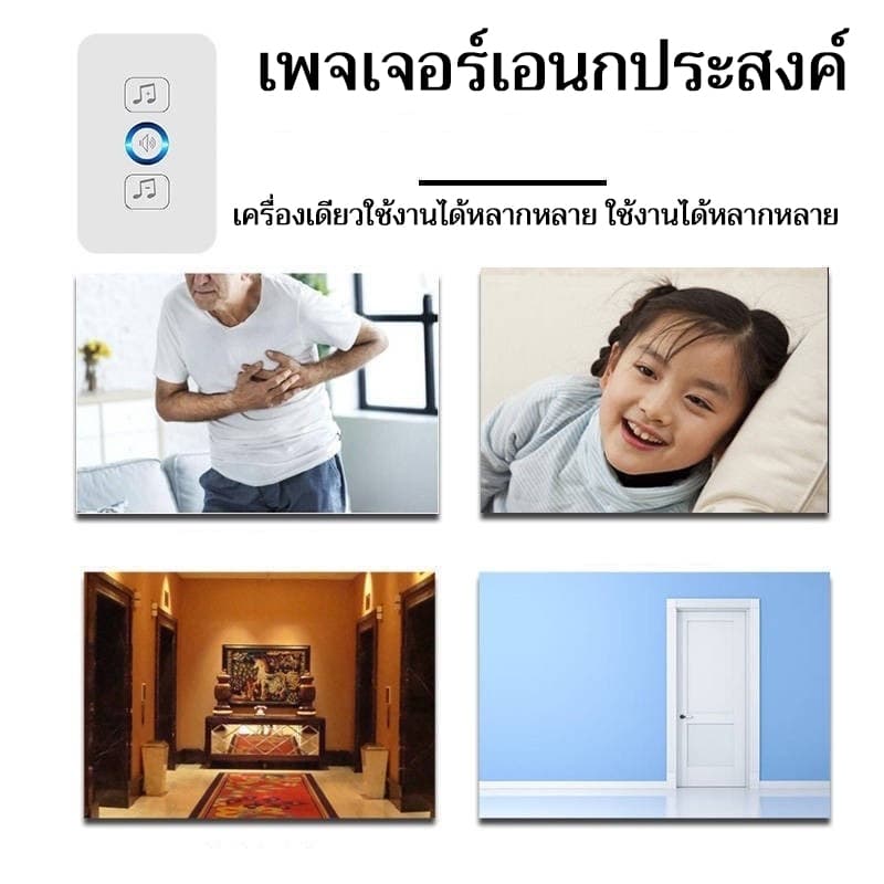 กริ่งประตูไร้สายกันน้ำ ระยะควบคุม 300 เมตร พร้อมไฟ LED 62 ดวง แฟลชสำหรับเรียกเข้าบ้าน รูปที่ 5