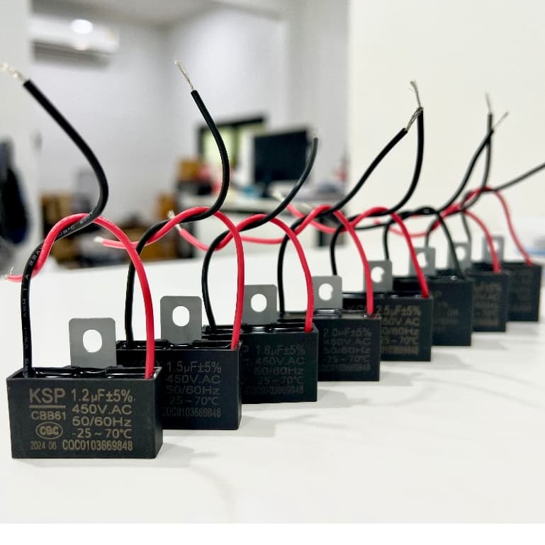 คาปาซิเตอร์ พัดลม​ CBB61 1.2uF 1.5uF 1.8uF 2uF 3uF 3.5uF 4uF 5uF 6uF 450V มีสาย แคปพัดลม อะไหล่พัดลม รูปที่ 3