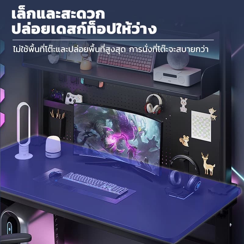 ชั้นวางหนังสือ 3ชั้น desk shelf ชั้นวางของบนโต๊ะคอมพิวเตอร์ pegboard ตั้งโต๊ะ สไตล์เรียบง่าย desktop storage rack รูปที่ 4