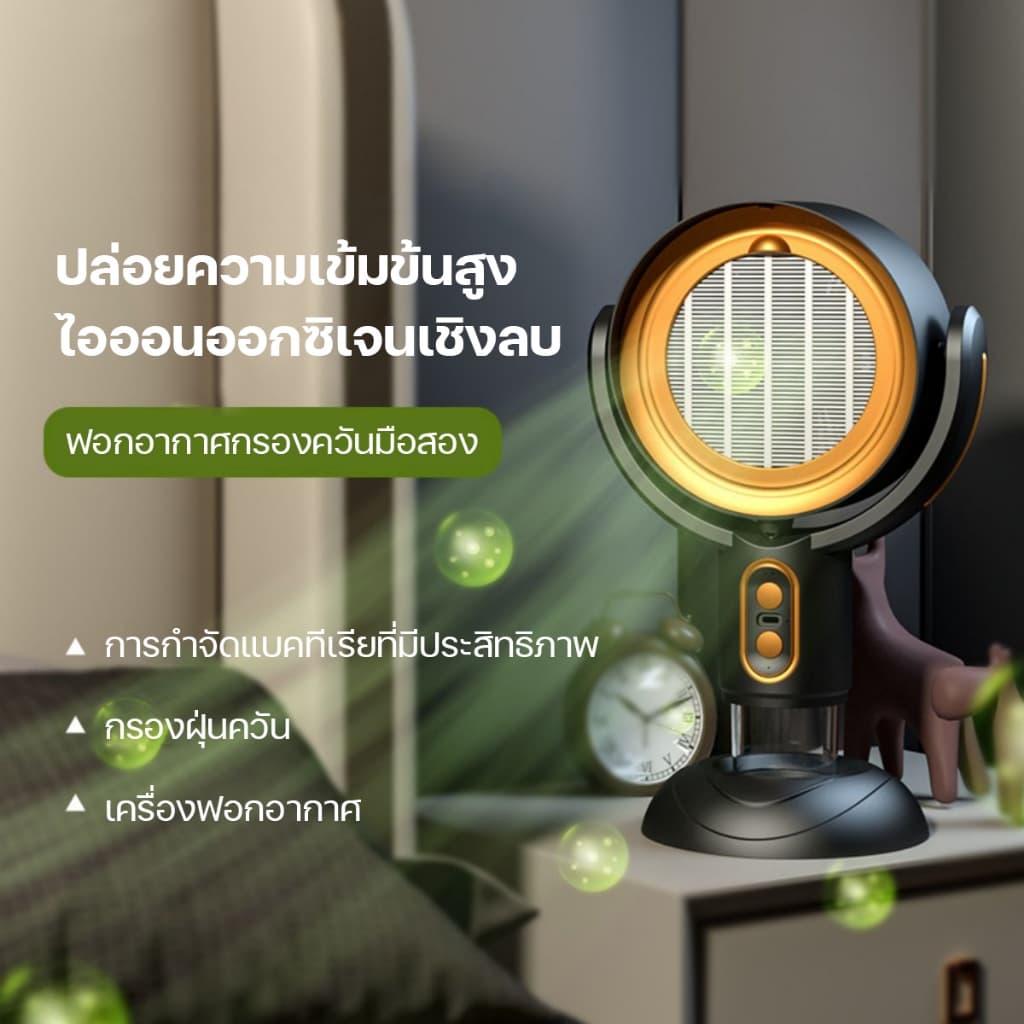 KADONIA เครื่องดูดควันไฟฟ้าแบบพกพา ที่ดูดควันพกพา ชาร์จ USB พร้อมตัวกรอง เหมาะสำหรับการตั้งแคมป์และปิ้งย่าง รูปที่ 2