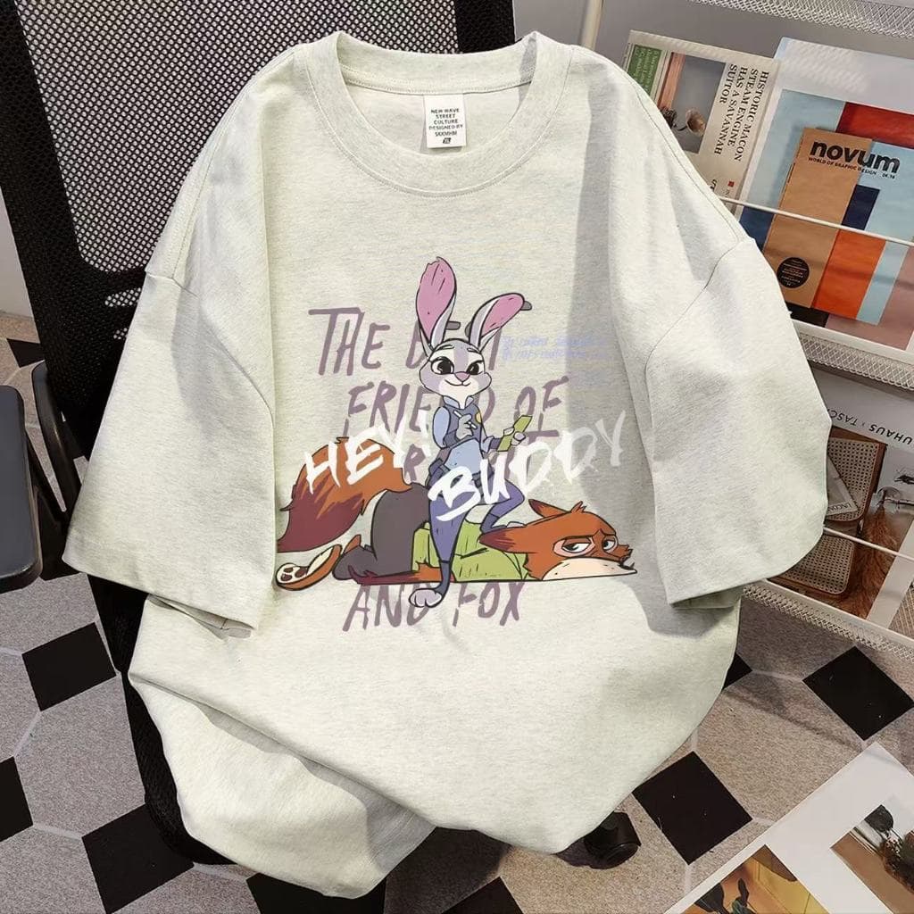 เสื้อยืดลายน่ารัก ผ้าคอตตอนหนา220แกรม เนื้อผ้าคอตตอลแท้ CM104 สีไม่ตกเนื้อผ้าดี ตัดเย็บดี รูปที่ 1