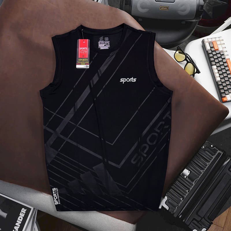 ! เสื้อกีฬาสปอร์ตแขนกุด คอกลม SPORTS เสื้อบอล มีครบไซส์ผ้านิ่มใส่สบายใส่ออกกำลังกาย ระบายความร้อนได้ดี รูปที่ 4