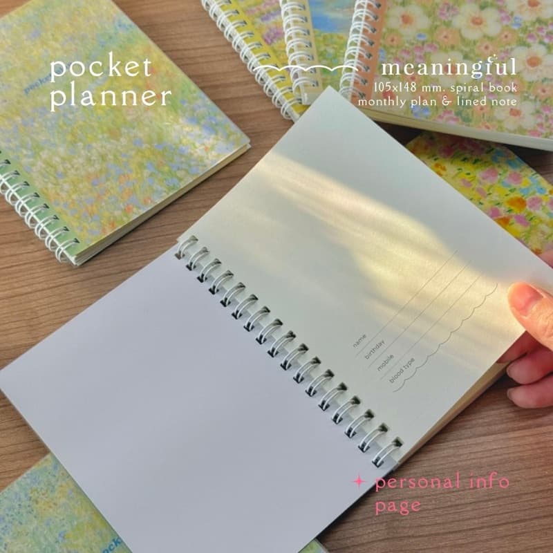 สมุดแพลนเนอร์ / สมุดโน้ต / สมุดสแตมป์ / junk journal - Little meaningful days ขนาดพกพา A6 รูปที่ 3