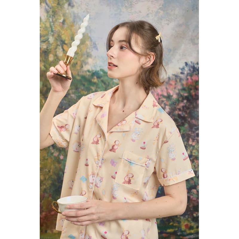 ชุดนอน 35th Collection 'B e a u t y and The B e a s t' สี Baby Corn รูปที่ 6