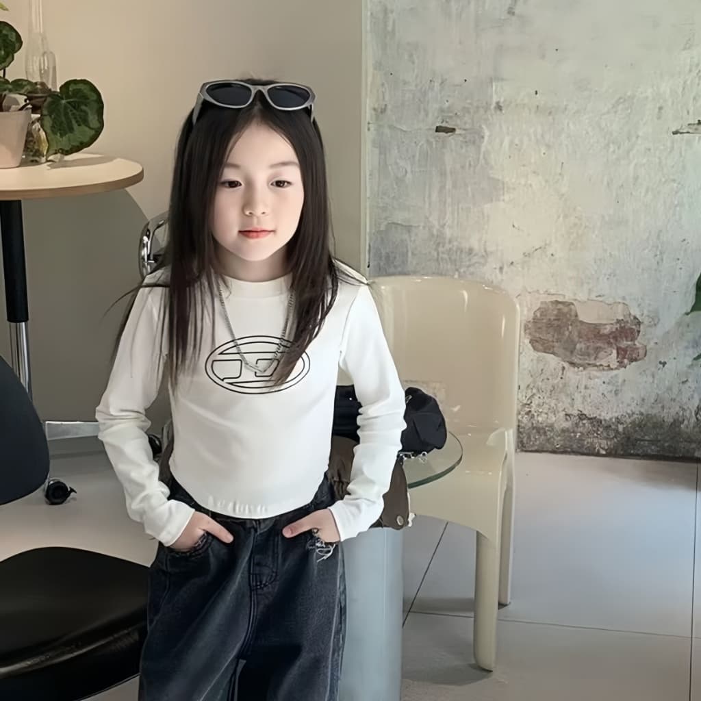 Beryl kidsเสื้อแขนยาวเด็กเสื้อยืดสไตล์เกาหลีรุ่นใหม่ เสื้อผ้าแฟชั่นแซ่บๆ ลำลองสบายๆ สำหรับเด็กผู้หญิง ฤดูร้อน รูปที่ 5