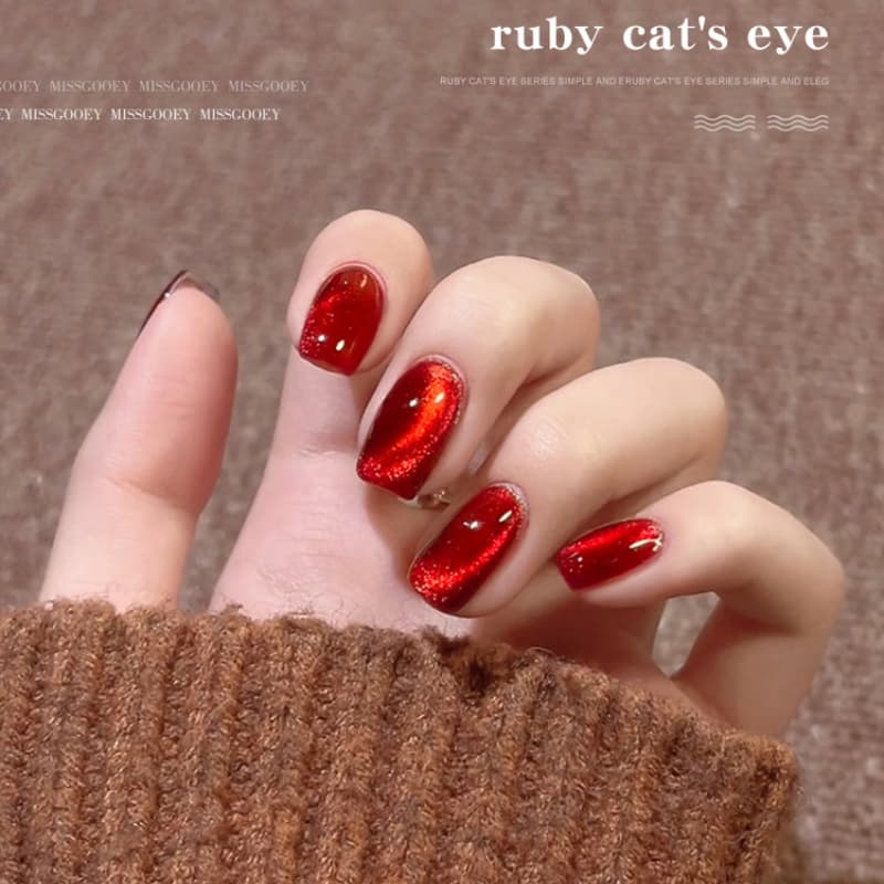 Nail.Girl เจลทาเล็บเจล UV LED สีทาเล็บ Ruby Cat Eye สีเจลทาเล็บแคทอาย สีเจลลูกแก้ว ชนิดต้องอบ ต้องใช้แม่เหล็กดึงสีนะคะ รูปที่ 5
