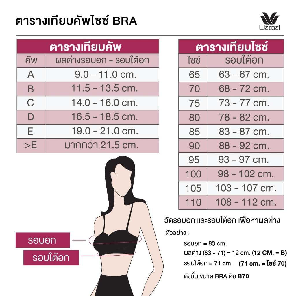 Wacoal Curve Diva เสื้อชั้นใน Seamless รุ่น WB7939 สีดำ รูปที่ 7
