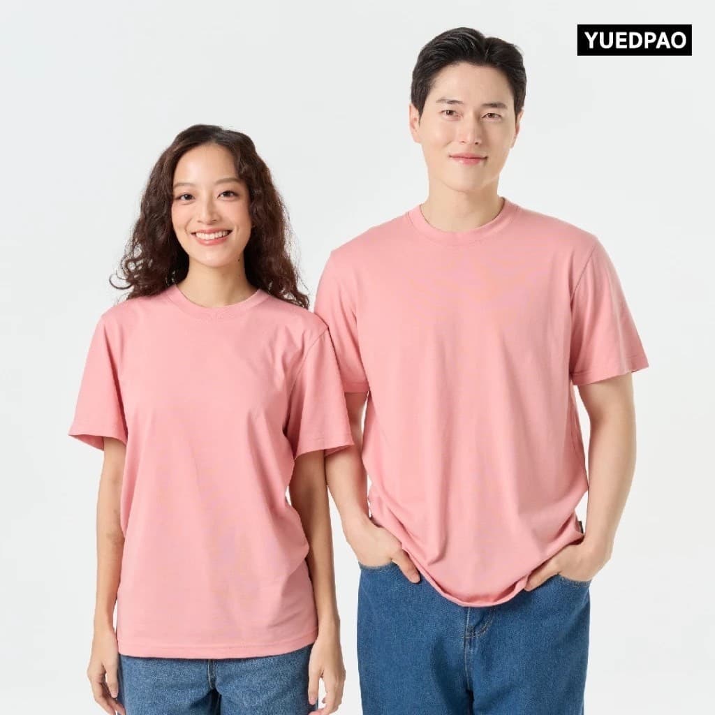 Yuedpao Ultrasoft Non-Iron เสื้อยืดคอกลม ผ้านุ่มใส่สบาย ไม่ย้วย ไม่หด ไม่ต้องรีด เสื้อยืดสีพื้น Set Pink rose รูปที่ 3