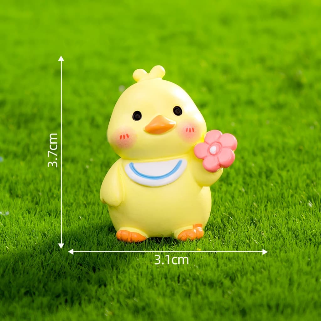 A029 ตุ๊กตาจิ๋ว ตุ๊กตุ่นจิ๋วเป็ดสีเหลืองในชุดกันฝน สำหรับแต่งบ้าน แต่งโต๊ะทำงาน รูปที่ 8