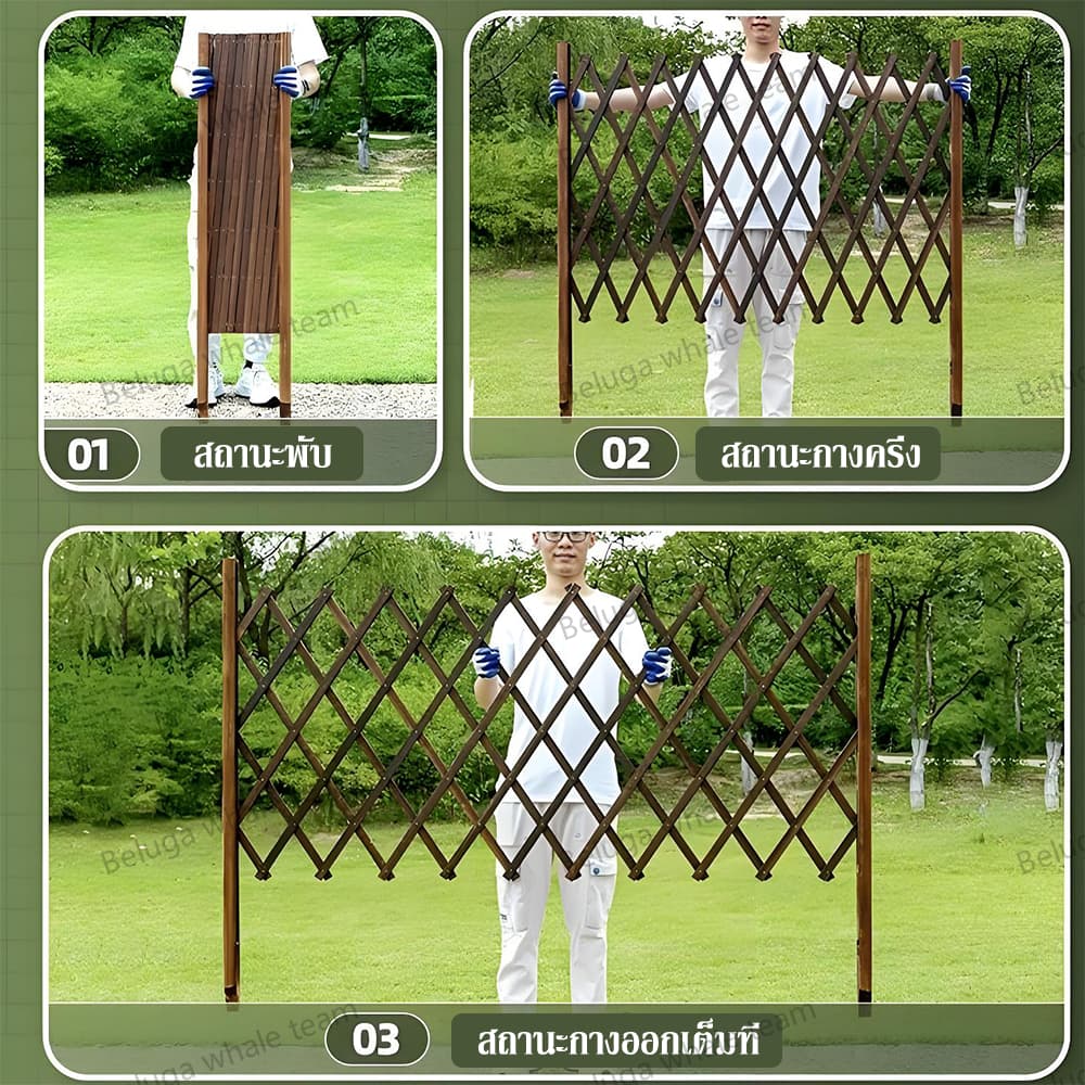 TAWA รั้วไม้แบบยืดหดได้ รั้วตกแต่งสวน DIY Garden Fence เสียบดินได้/พื้นเรียบ รั้วสวน ของตกแต่งสวน รูปที่ 5