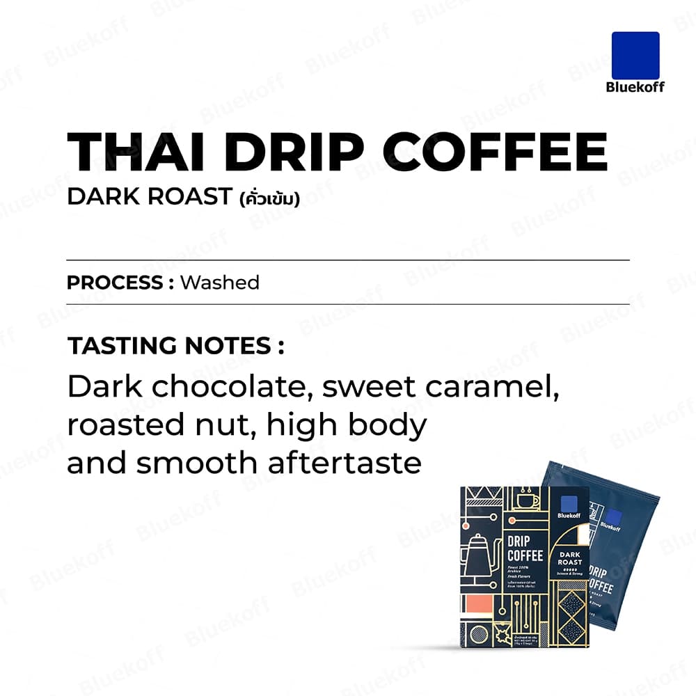 BLUEKOFF กาแฟดริป อราบิก้า 100 % THAI DRIP COFFEE DARK ROAST รูปที่ 2