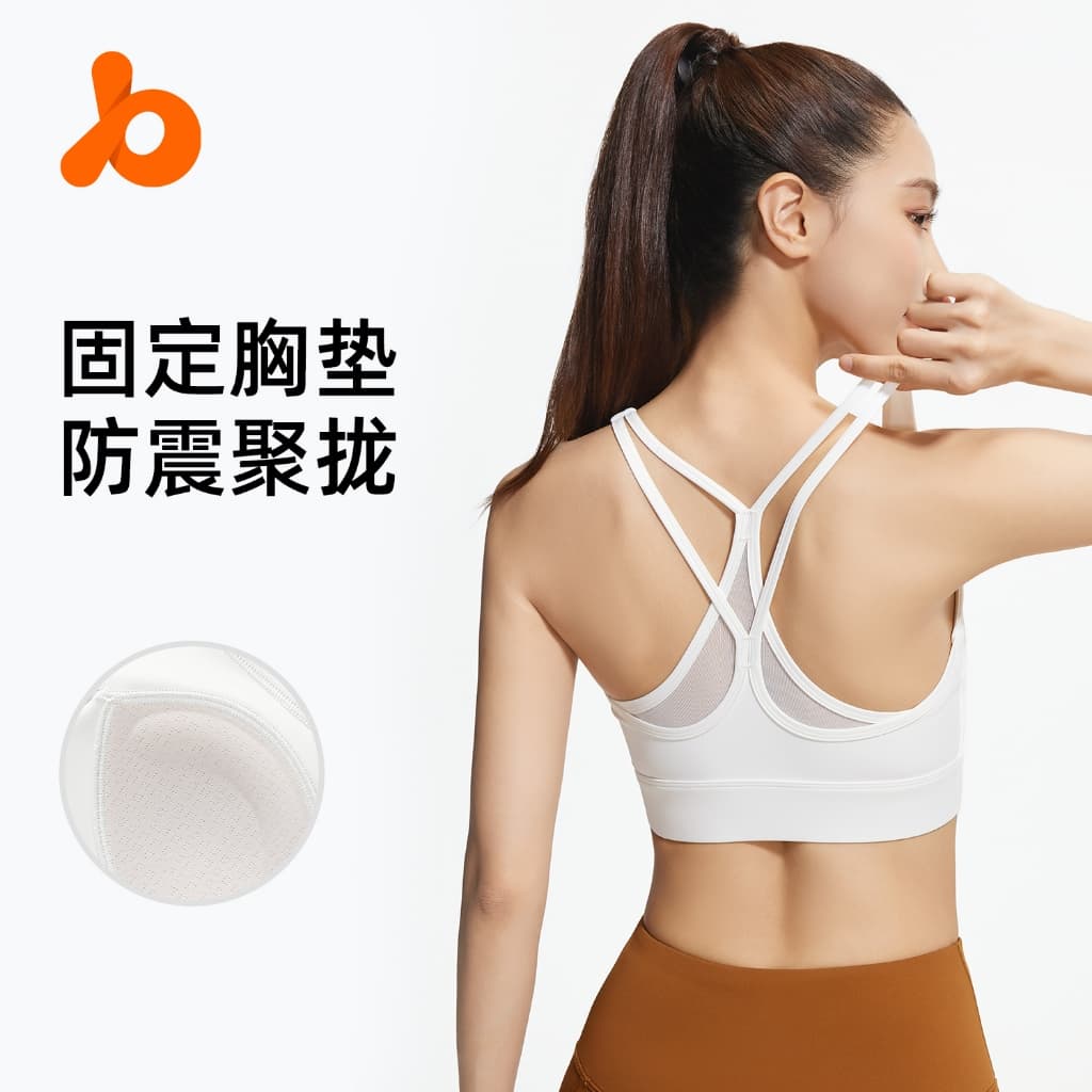 เสื้อบราโยคะ SportBra สปอร์ตบราออกกำลังกาย สายเดี่ยวไขว้หลังตะข่ายหลัง ทรงใหม่สวยใส่สบายทรงสวย บราเย็บติด JYMN069 รูปที่ 6