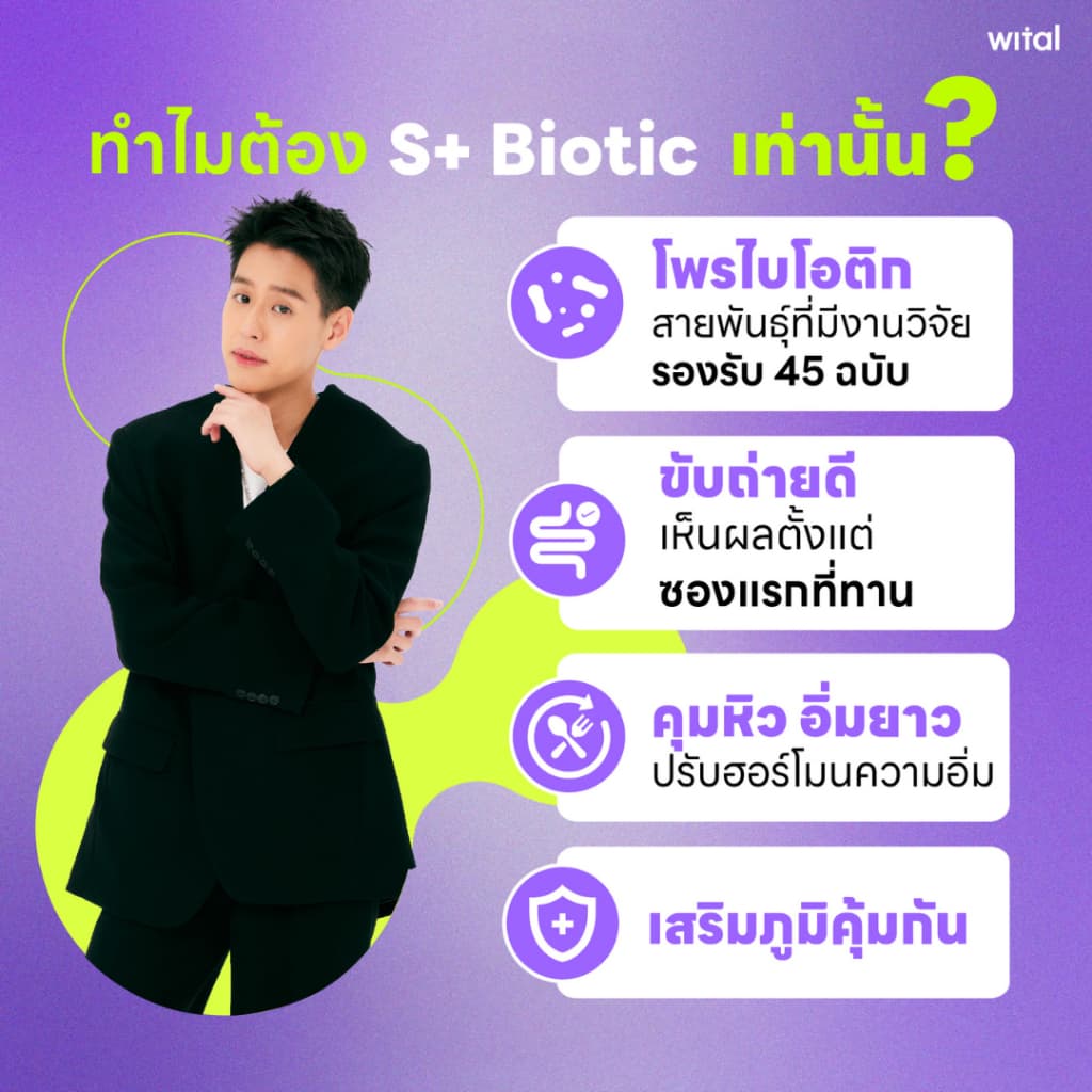 WITAL S+BIOTIC เจลลี่โพรไบโอติกส์ ปรับสมดุลลำไส้ คุมหิว เสริมระบบภูมิคุ้มกัน รูปที่ 3