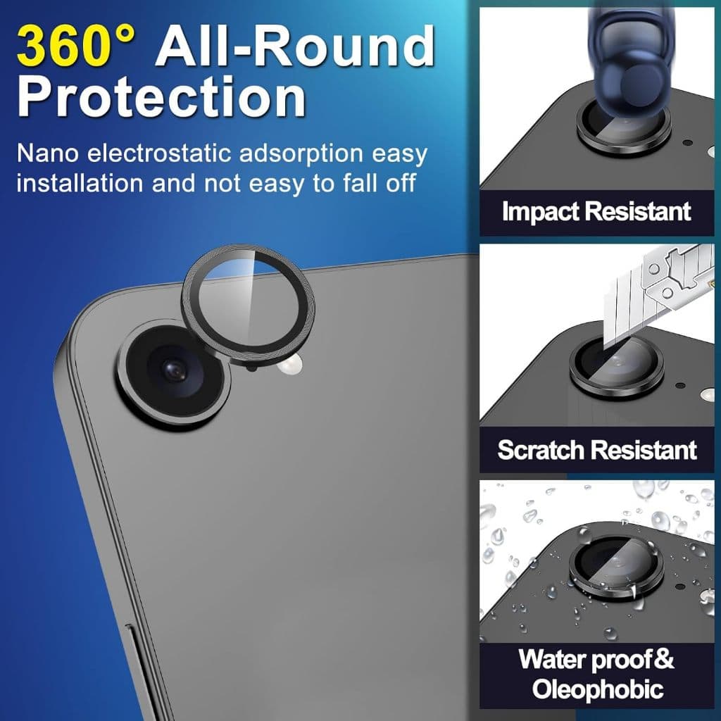 กันรอยกล้องไอโฟน iPhone 17e / iPhone 16e กันเลนส์กล้องไอโฟน iPhone17e / iPhone16e Camera Lens Protector รูปที่ 8