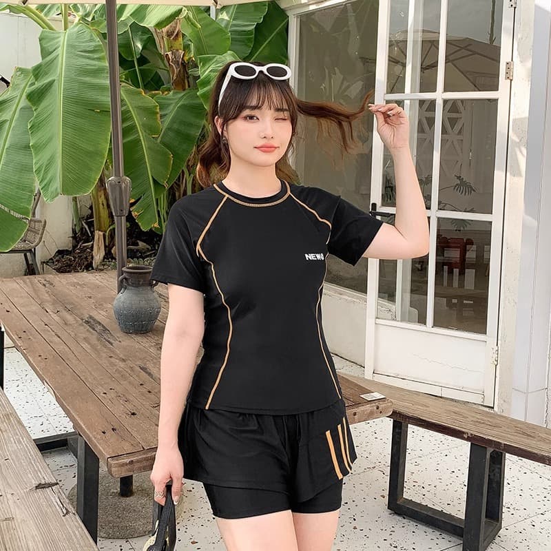 ขายดีชุดว่ายน้ําผู้หญิง 50-80kg ชุดว่ายน้ําสาวอวบ ทูพีช ผ้าแห้งเร็ว เป็นยางยืด น่ารัก สาวอวบ ชุดว่ายน้ํา รูปที่ 7
