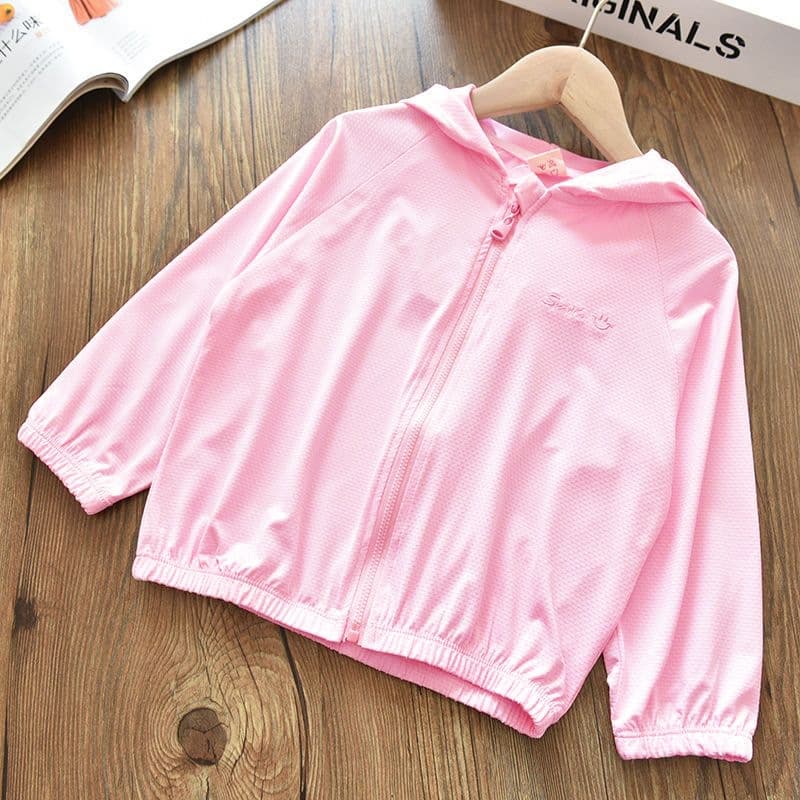 Babyonline I5/0F0R เสื้อคลุมกันแดดกันUVแขนยาวมีหมวกสำหรับเด็ก มีซิป ป้องกันแสงแดด รูปที่ 4