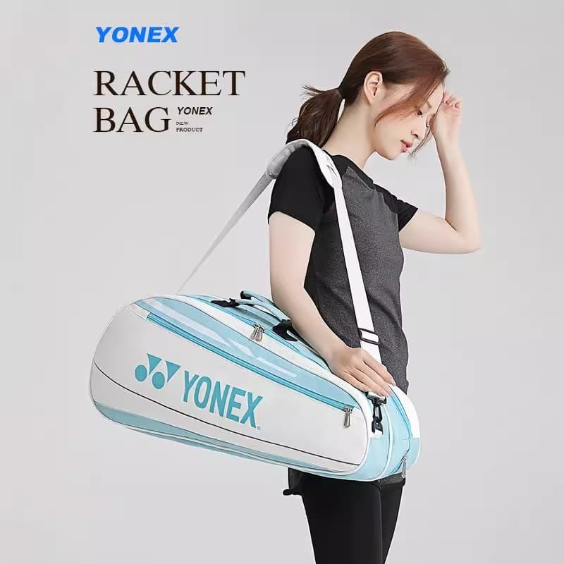YONEX กระเป๋าแบดมินตันความจุสูงไหล่คู่กันน้ำพร้อมรองเท้าอิสระช่องเสียบไม้เทนนิสกระเป๋า รูปที่ 3