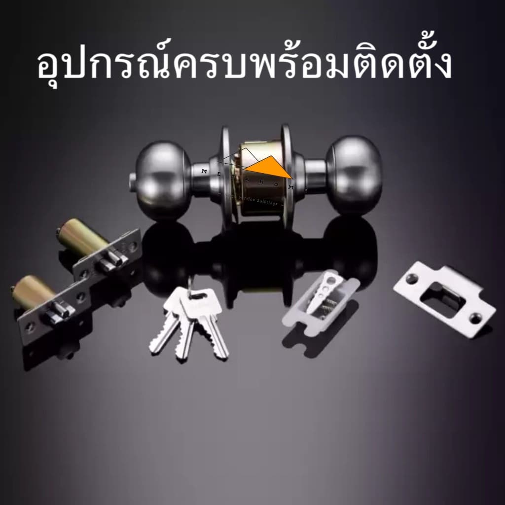 ลูกบิดสแตนเลส ลูกบิดประตู ลูกบิดห้องน้ำ ลูกบิดรุ่นไม่มีกุญแจ ลูกบิดกันสนิม ลูกบิดแกนทองเหลือง รูปที่ 4