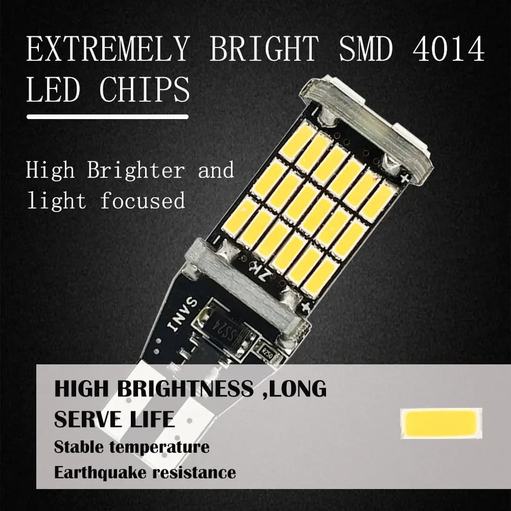 ประเทศไทย 24 ชั่วโมงT10/T15 หลอดไฟเลี้ยวไฟหรี่ LED 45 ชิป ใช้ได้กับรถยนต์มอเตอร์ไซค์ ความสว่างสูง พิเศษ รูปที่ 8