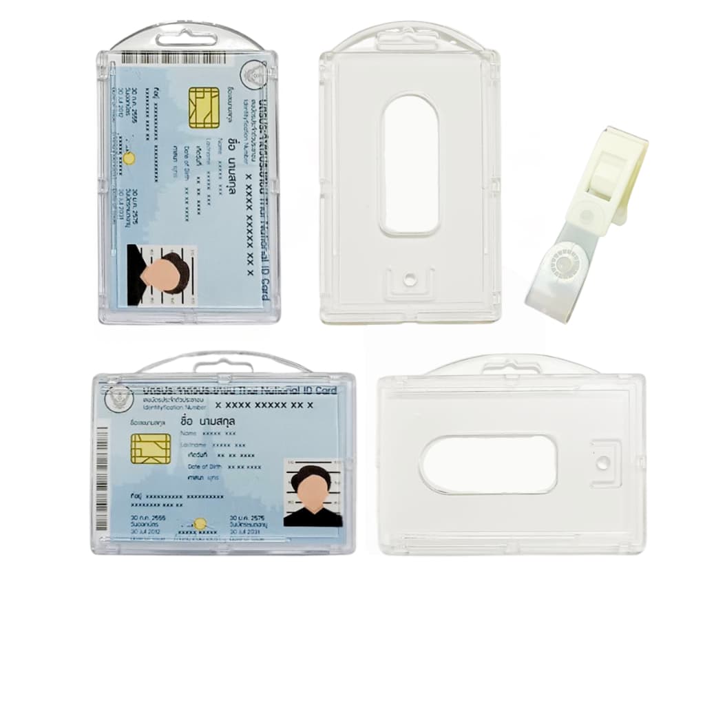 กรอบป้าย อะคริลิคใส ปิดหน้า-หลัง ป้ายชื่อนักเรียน บัตรพนักงาน กรอบใส่บัตร รูปที่ 1