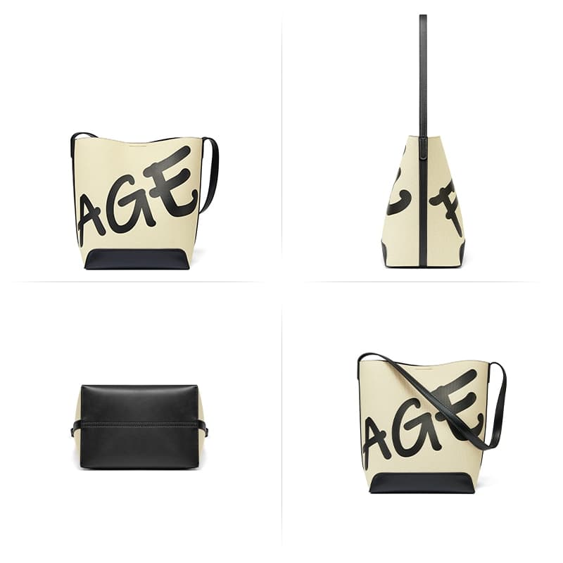 AGE FREE Gabine bag กระเป๋าทรงถังลายคลาสสิกแบบสะพายข้างกระเป๋าาถือbucket bag รูปที่ 7