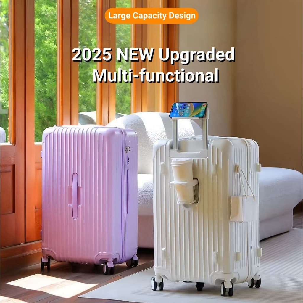 20/24/28/32'' AVIVA Luggage Suitcase Travel Bag With Cup Holder 5 Wheel Large Capacity Reinforced Suitcase รูปที่ 3