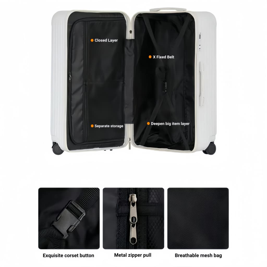 20/24/28/32'' AVIVA Luggage Suitcase Travel Bag With Cup Holder 5 Wheel Large Capacity Reinforced Suitcase รูปที่ 8