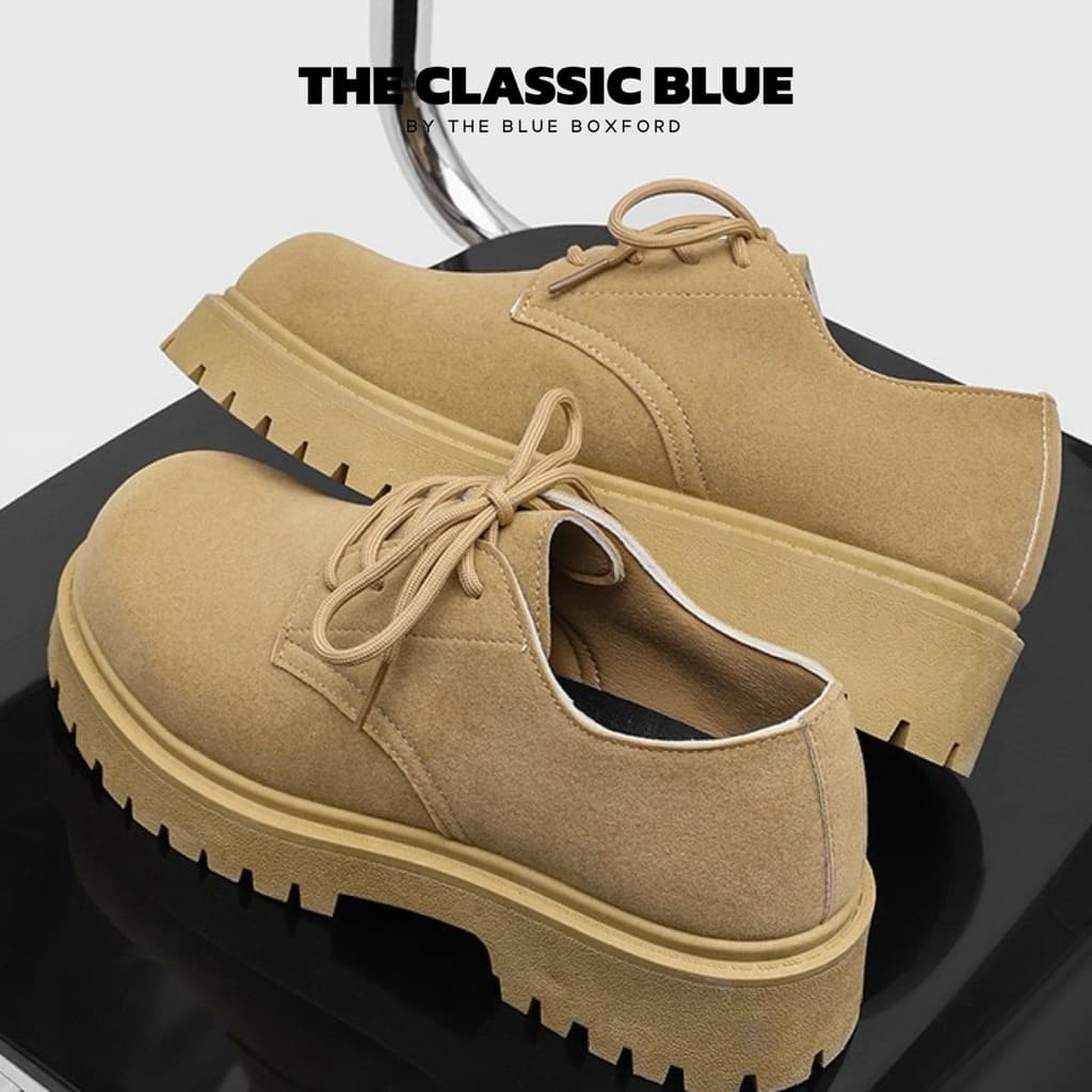 The Classic blue - Beige Lisbon Derby shoes รองเท้าหนังเดอร์บี้ - ไซส์ใหญ่สุด 46 ยาว 28.5 ซม. รูปที่ 5