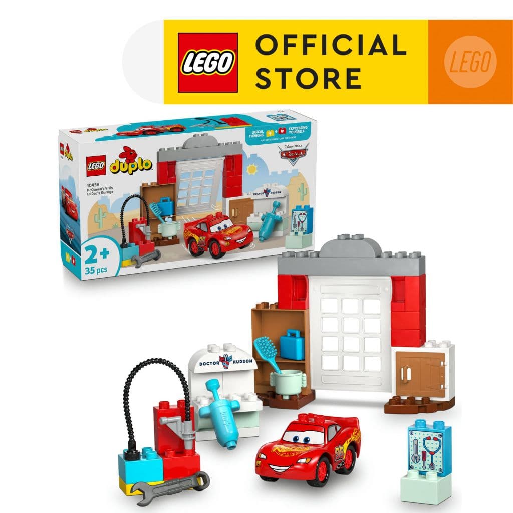 LEGO DUPLO Disney 10456 McQueen's Visit to Doc's Garage , Building Blocks, Kids Toy รูปที่ 1