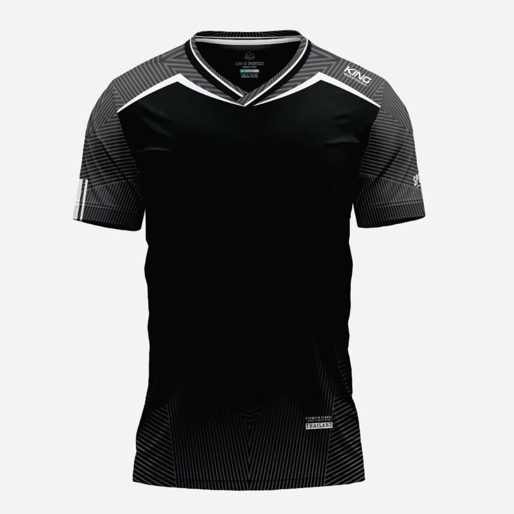 KING OF SPORTSWEAR เสื้อกีฬา พิมพ์ลายด้านหน้า แขน คอ เสื้อคอวี เสื้อออกกำลังกาย ชุดออกกำลังกาย รุ่น //V16 รูปที่ 4