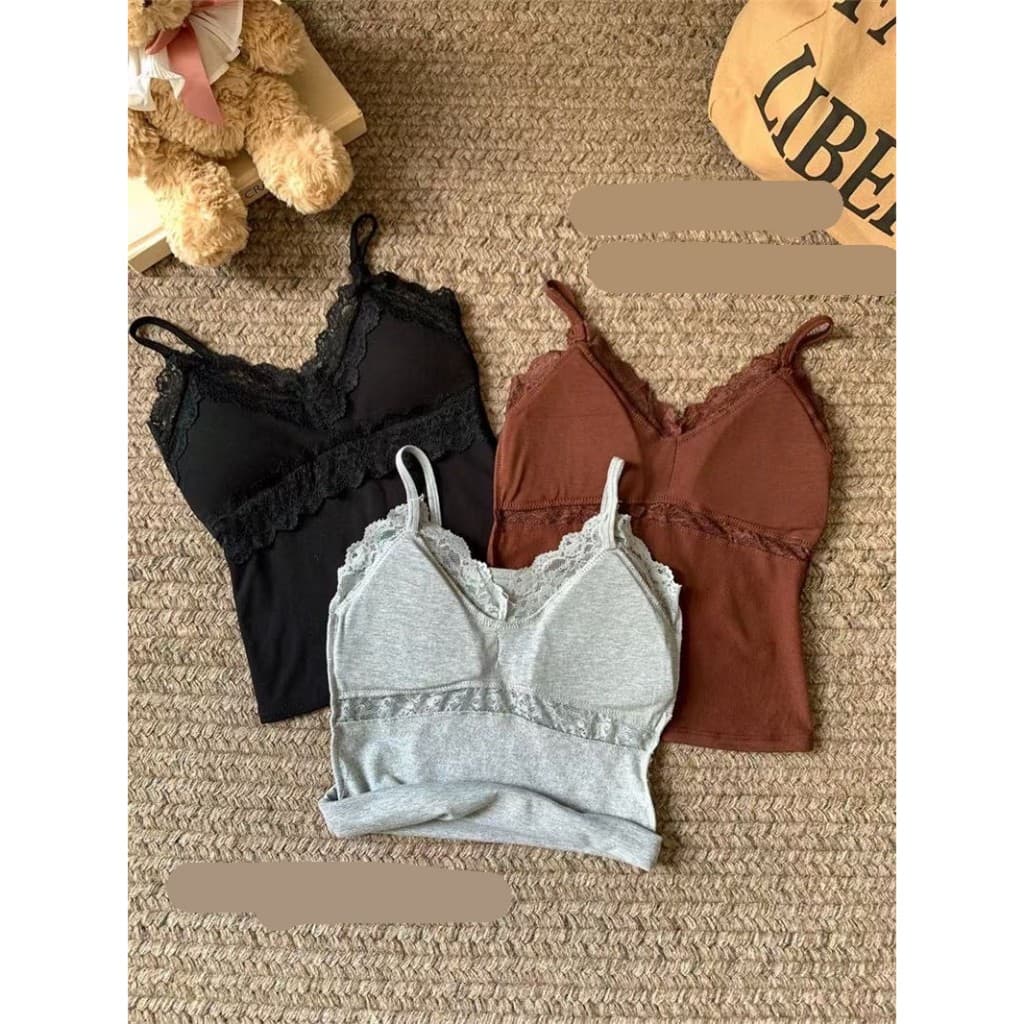 B-310 PARKLE HALTER TOP เสื้อสายเดี่ยวทรงโฮลเตอร์ ดีไซน์น่ารัก ฟองน้ำในตัว รูปที่ 8