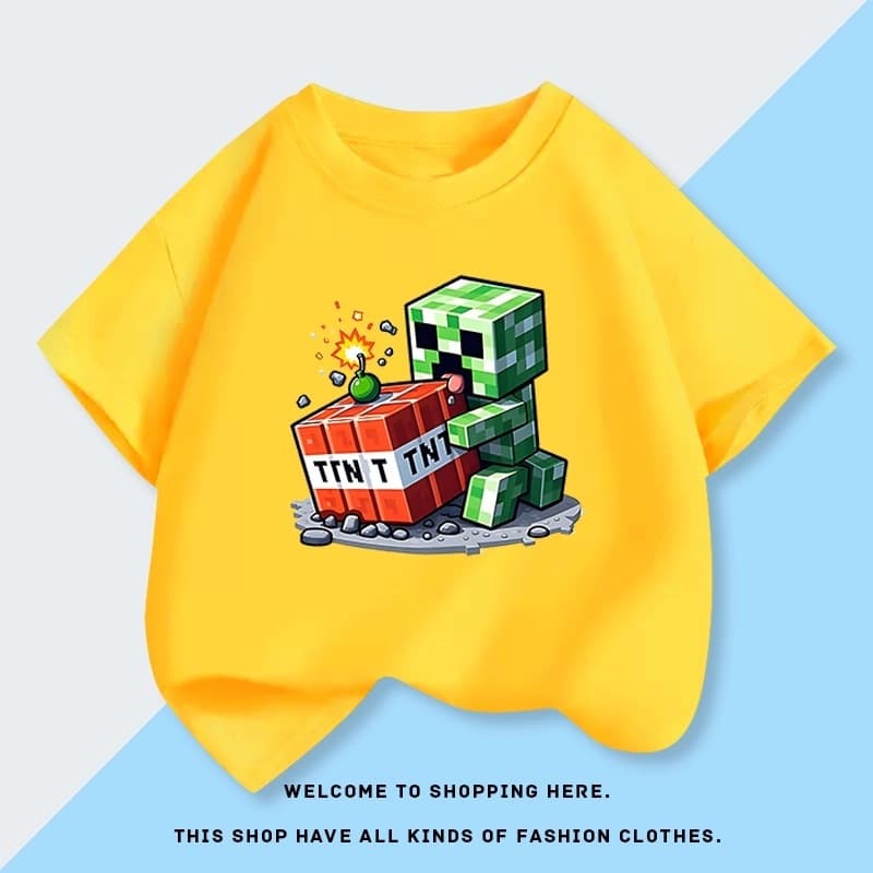 Yout-children เสื้อยืด kids girl/boy เสื้อผ้าเด็ก 'TNT bricks' เสื้อเด็ก แฟชั่น tshirt ผ้าCotton โคตรนุ่ม 2025 รูปที่ 7