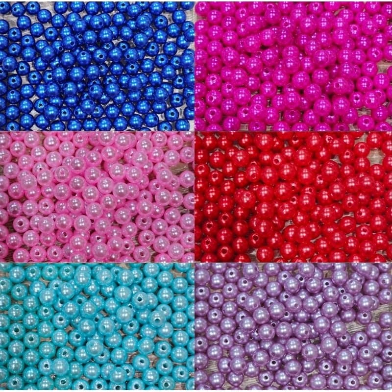 DC13 ลูกปัดมุกเคลือบสี ขนาด 8 มิล จำนวน 100 ชิ้น สำหรับใช้กับฐานรองเกษร ตกแต่งเหรียญโปรยทาน งานฝีมือต่างๆ รูปที่ 2